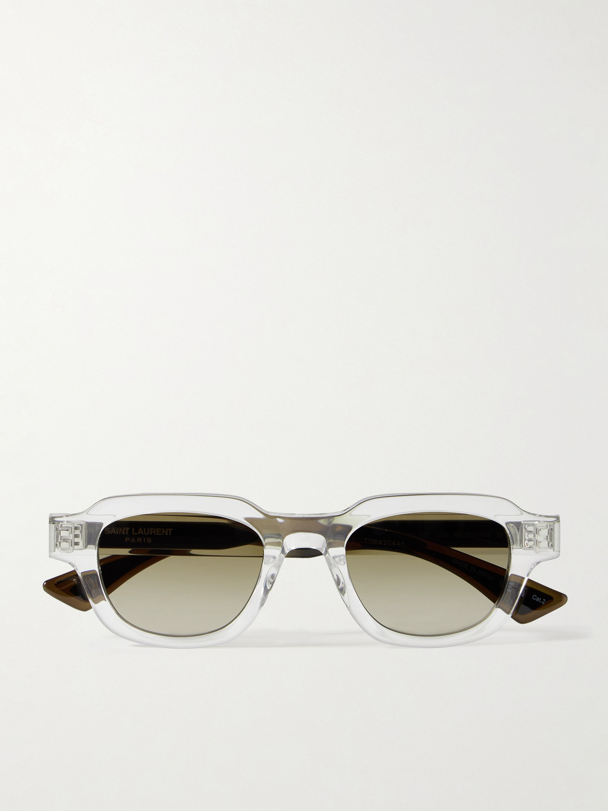Saint Laurent D-frame Acetate And Silver-tone Sunglasses In Neutrals
