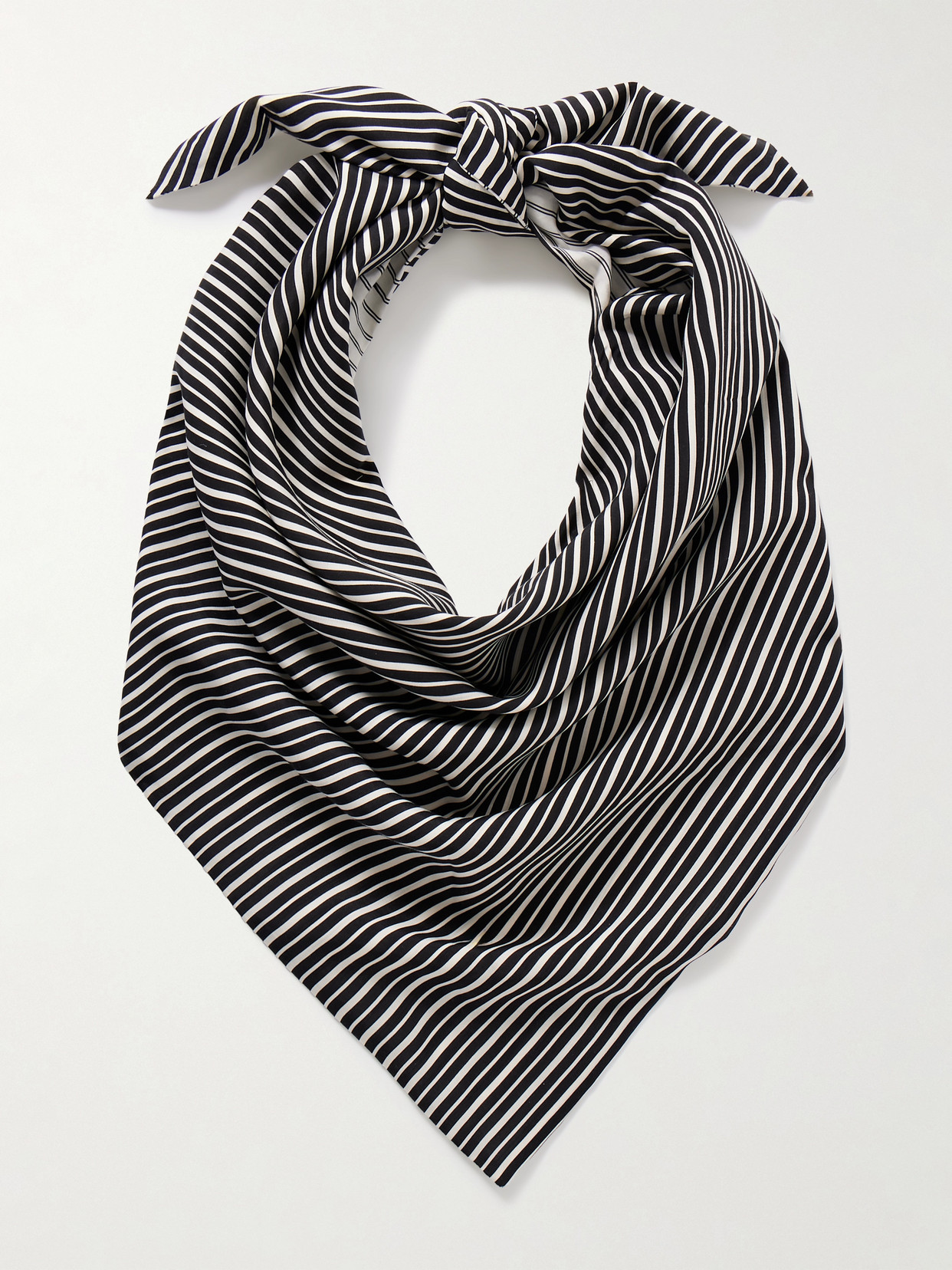 Maria Mcmanus Striped Recycled-woven Scarf In Black