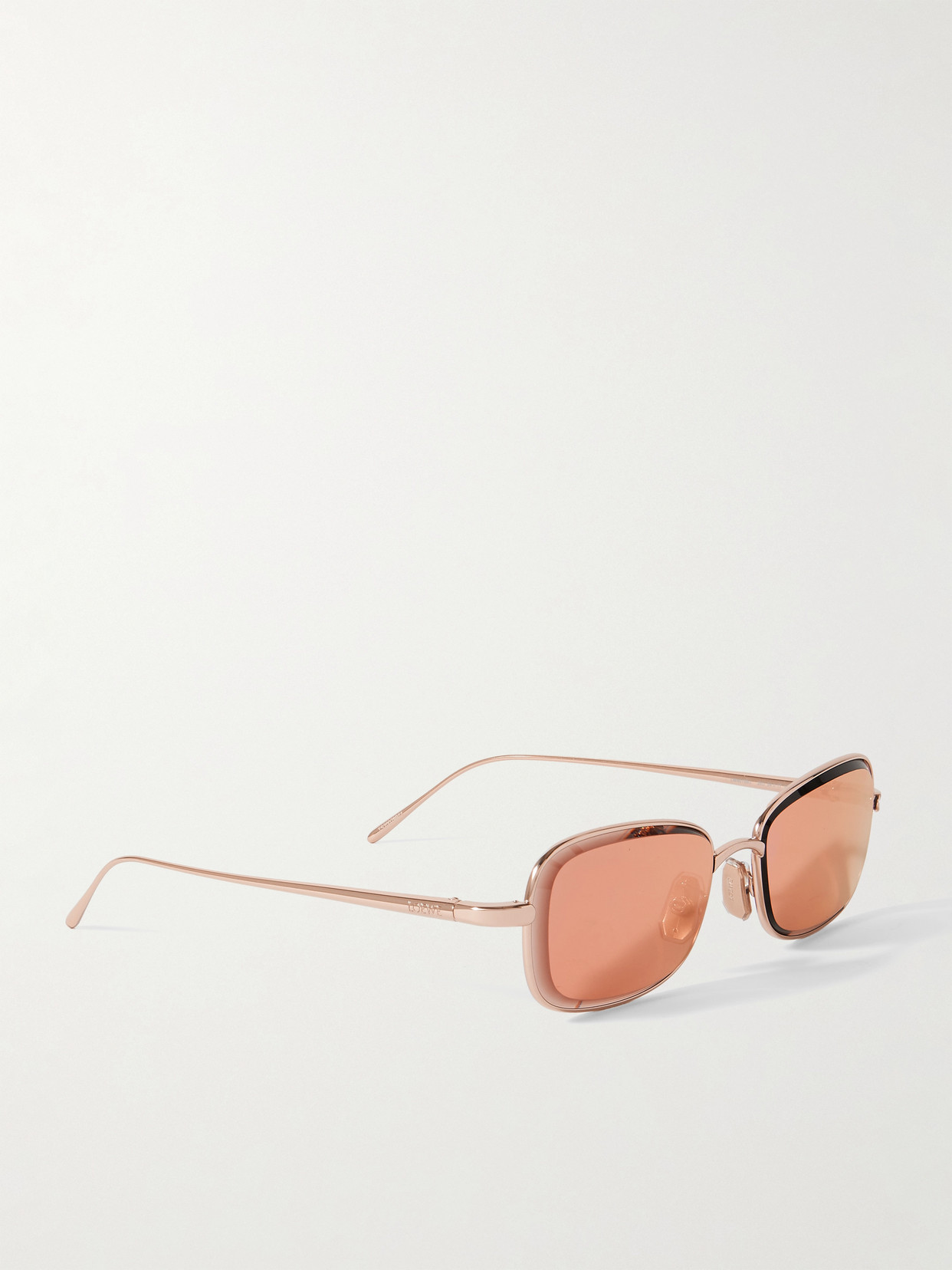 Loewe Square-frame Rose Gold-tone Sunglasses In Rose Gold