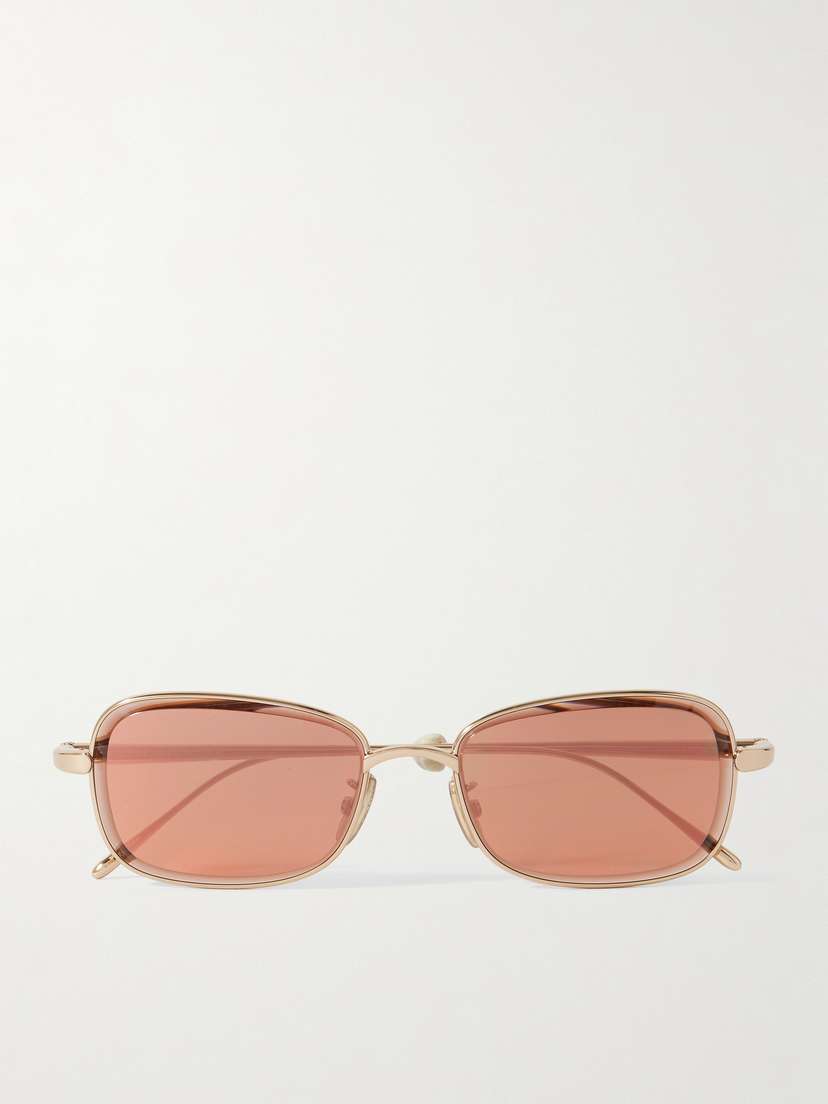 Loewe Square-frame Rose Gold-tone Sunglasses
