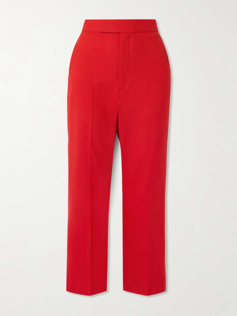 Maria McManus Cropped Wool-blend Crepe Flared Pants