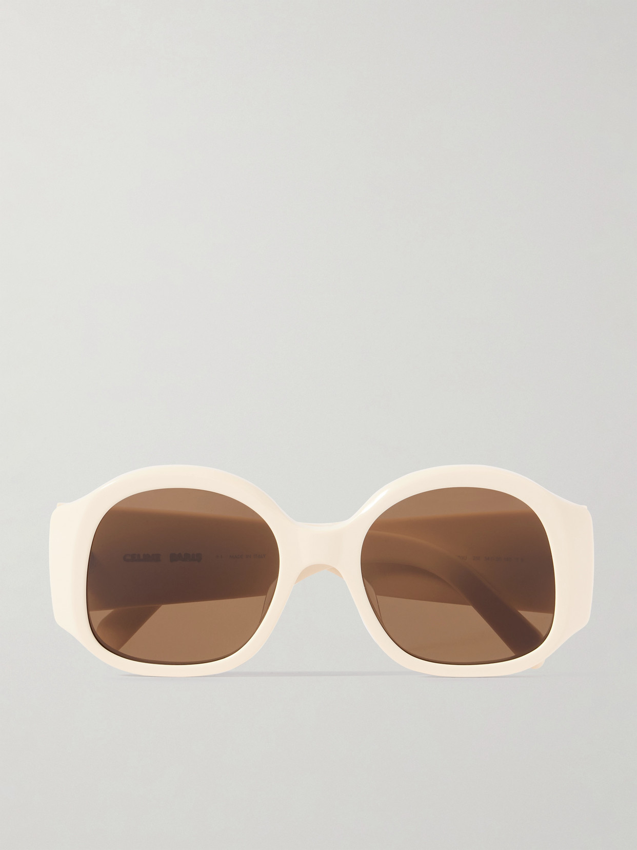 Celine Maxi Triomphe Round-frame Acetate Sunglasses In Metallic