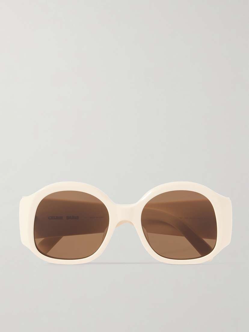 CELINE Eyewear Maxi Triomphe Round-frame Acetate Sunglasses