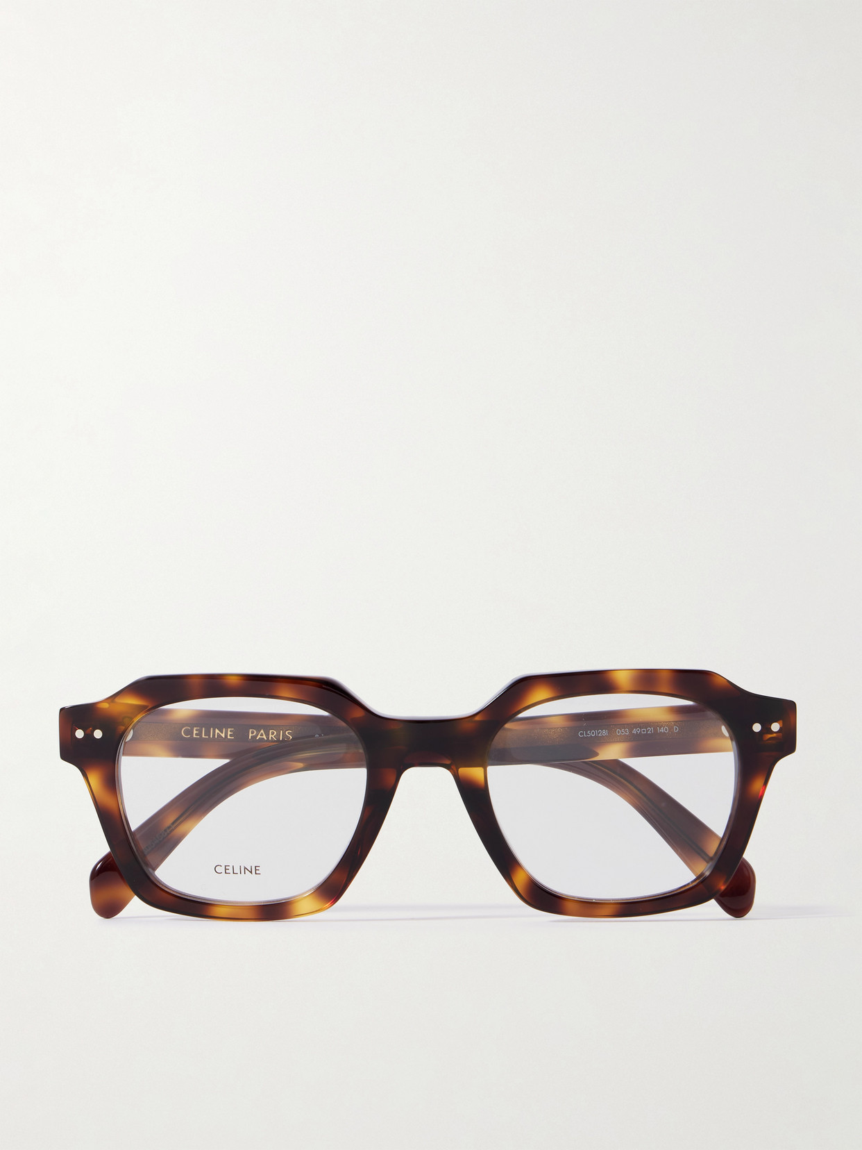 CELINE SQUARE-FRAME TORTOISESHELL ACETATE OPTICAL GLASSES