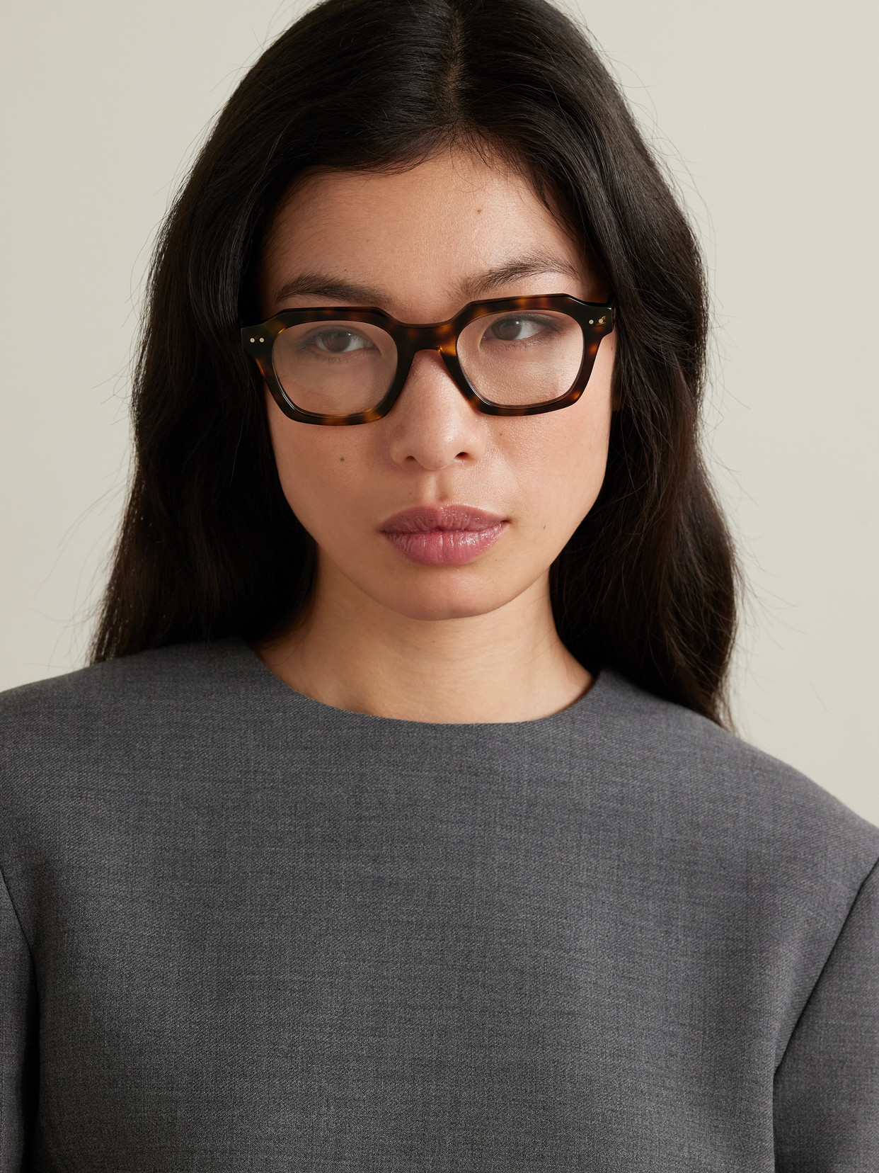 CELINE SQUARE-FRAME TORTOISESHELL ACETATE OPTICAL GLASSES