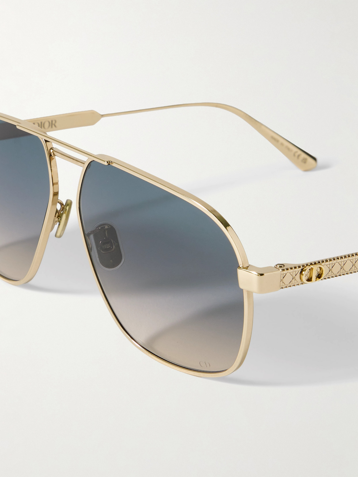Dior Cannage A3u Aviator-style Rose Gold-tone Sunglasses In Rose Gold