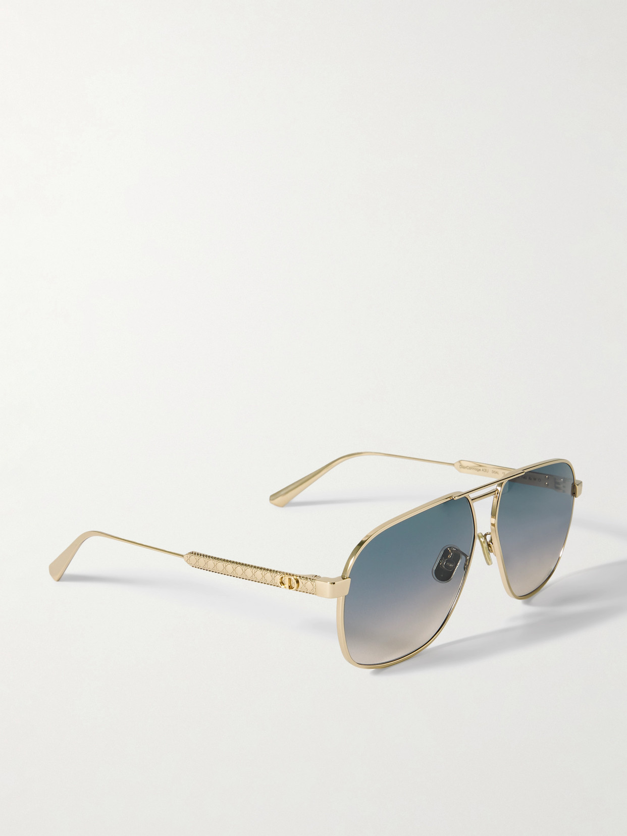 Dior Cannage A3u Aviator-style Rose Gold-tone Sunglasses In Rose Gold