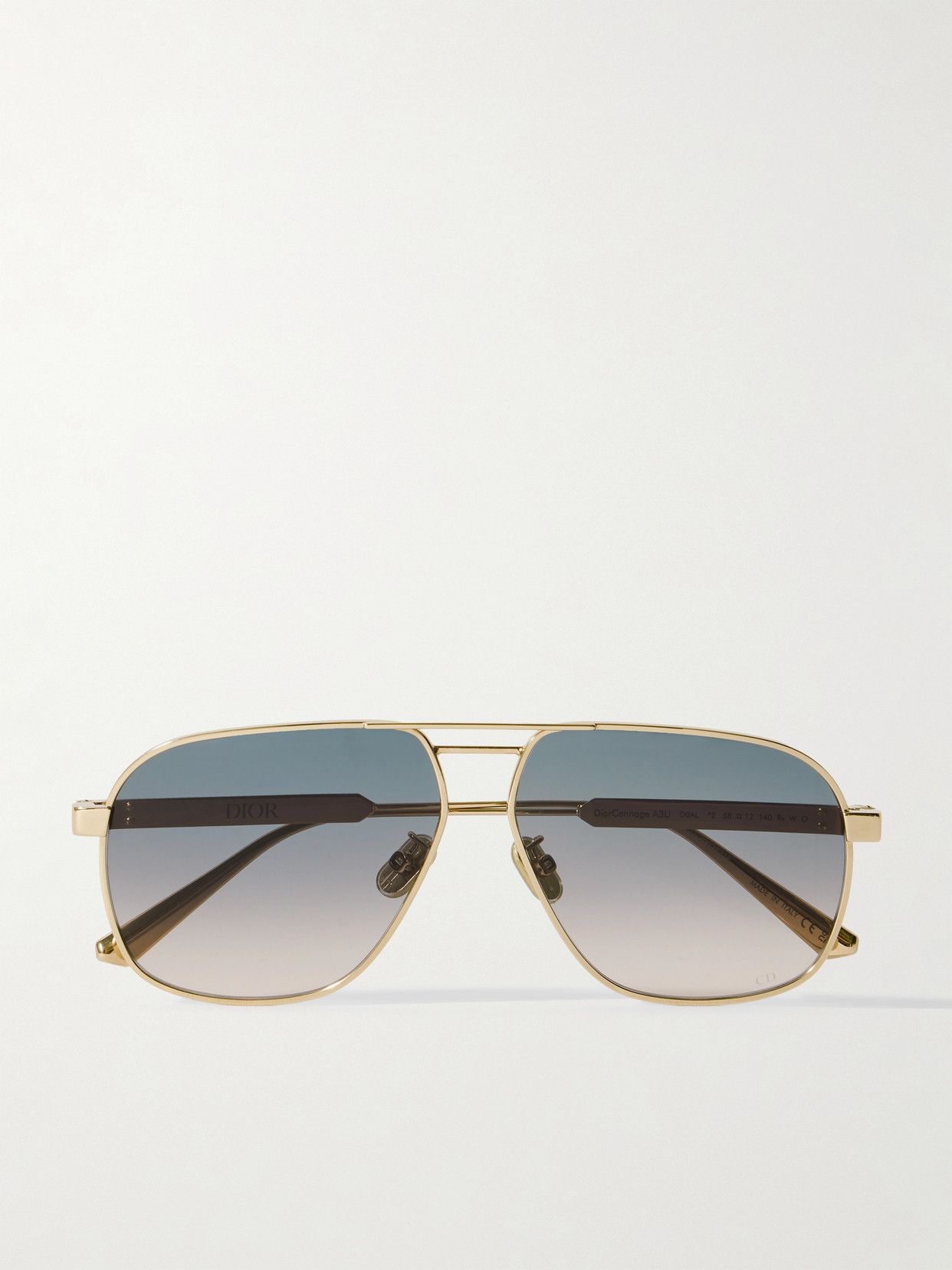 Dior Cannage A3u Aviator-style Rose Gold-tone Sunglasses In Gray