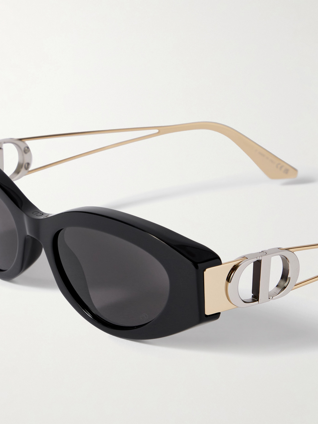 Dior 30montaigne B6i Cat-eye Acetate And Gold- And Silver-tone Sunglasses In Gold