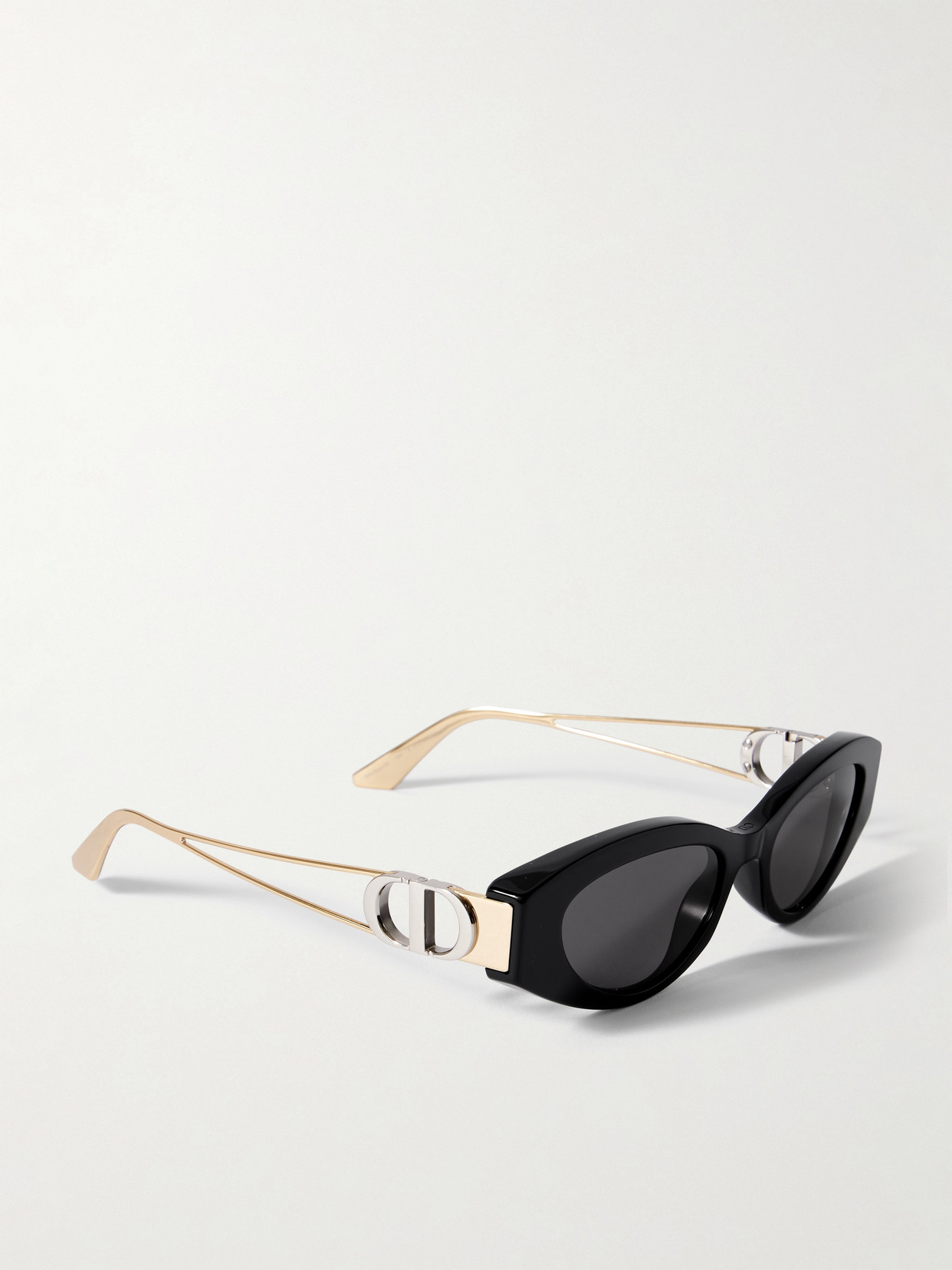 Dior 30montaigne B6i Cat-eye Acetate And Gold- And Silver-tone Sunglasses In Gold