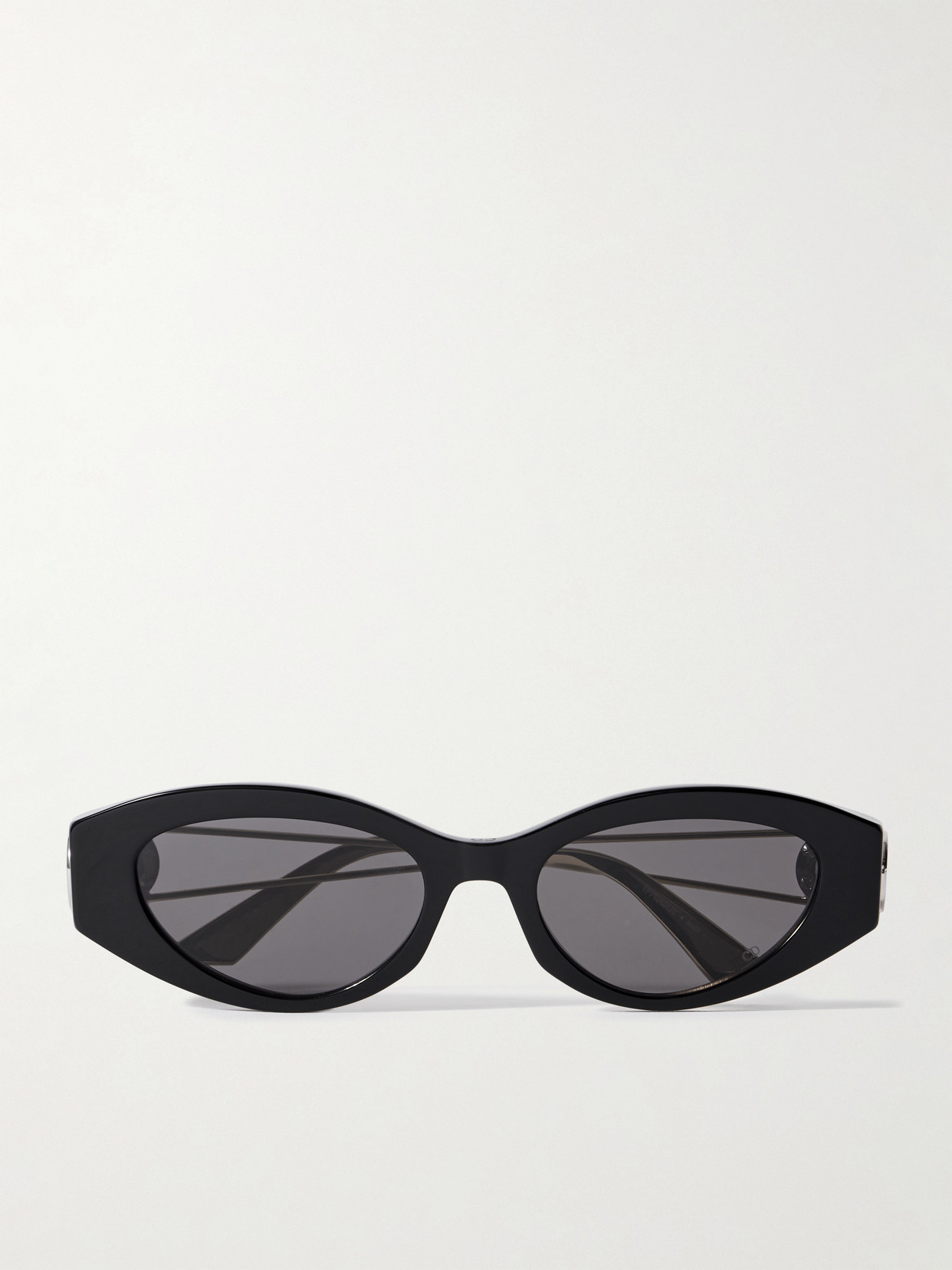 Dior 30montaigne B6i Cat-eye Acetate And Gold- And Silver-tone Sunglasses In Black