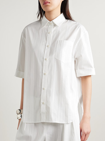 MARIA MCMANUS Oversized striped organic cotton-jacquard shirt