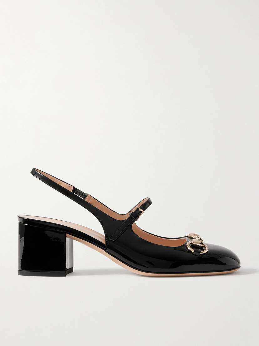 Gucci Lady Horsebit-detailed Patent-leather Mary Jane Pumps
