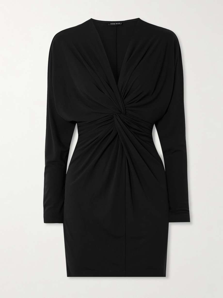 mathilde twist-front stretch-jersey mini dress