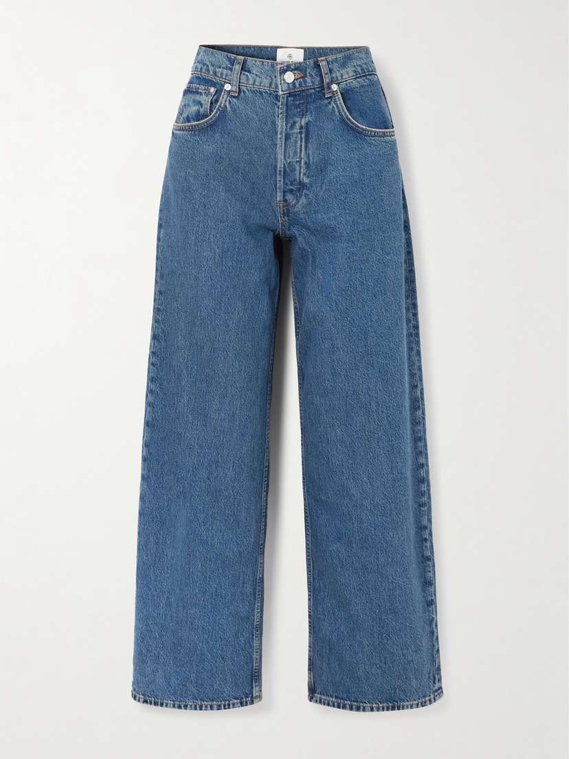 Anine Bing Manon Mid-rise Wide-leg Jeans