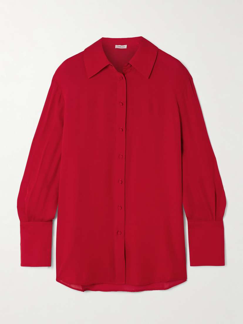 Anine Bing Bridget Silk-blend Crepe Shirt