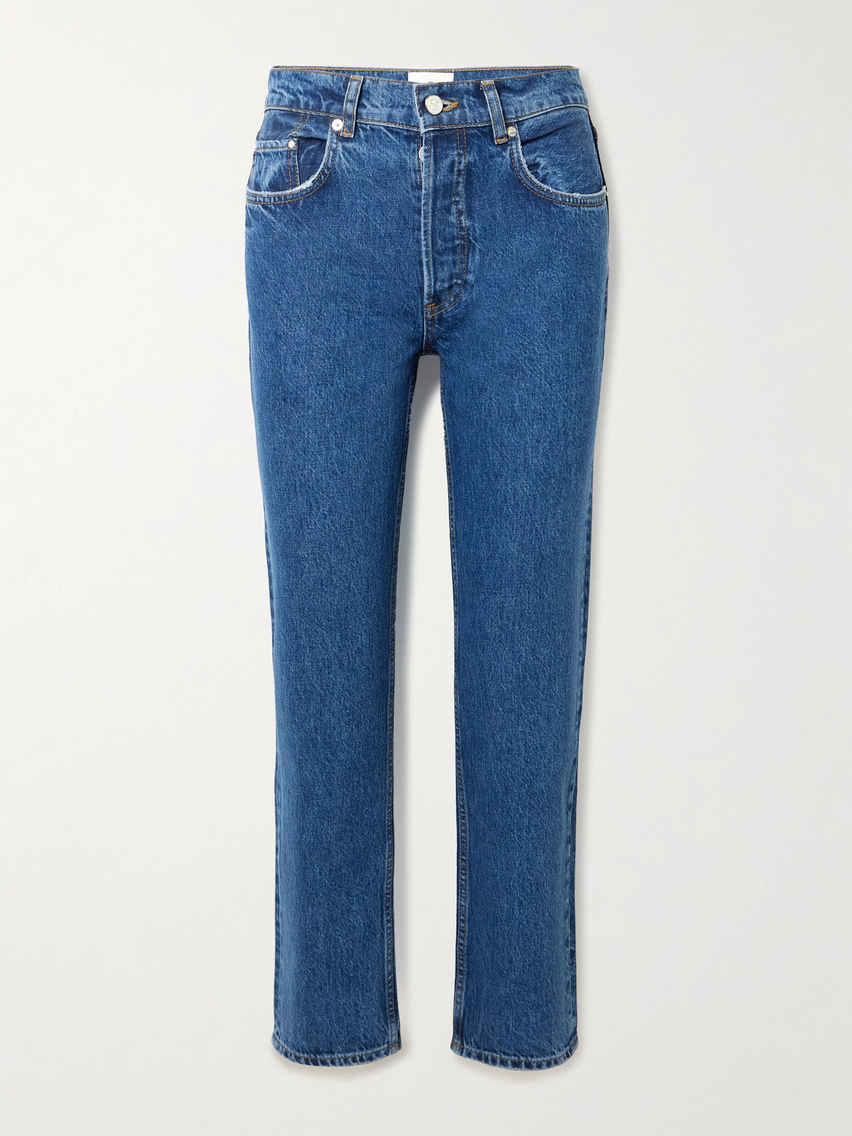 Anine Bing Kate High-rise Slim-leg Jeans In Blue