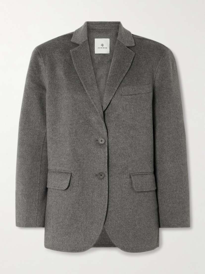 Anine Bing Quinn Oversized Wool And Cashmere-blend Blazer