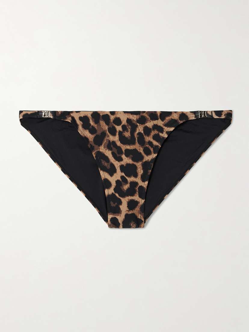 Anine Bing Bellamy Leopard-print Recycled Bikini Briefs