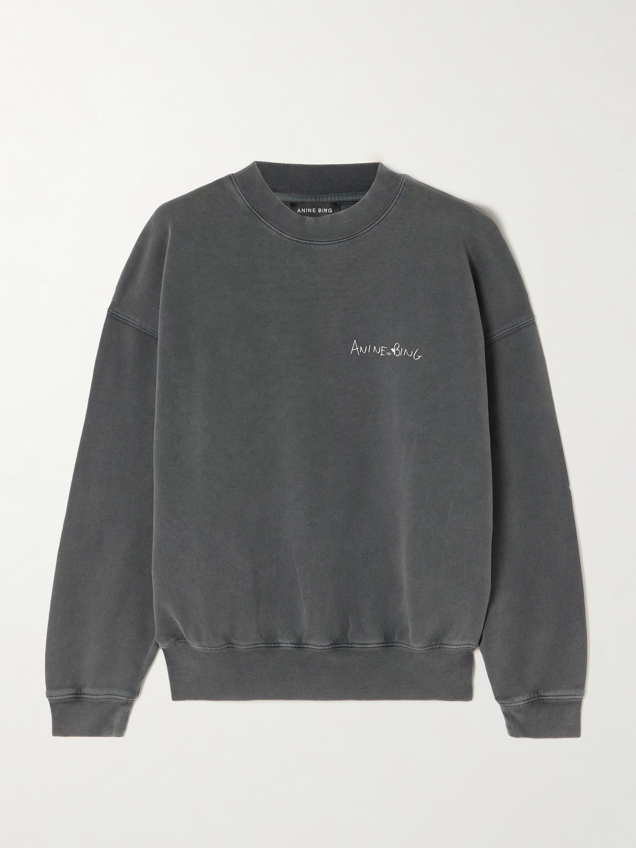 ANINE BING JACI PRINTED COTTON-JERSEY SWEATSHIRT