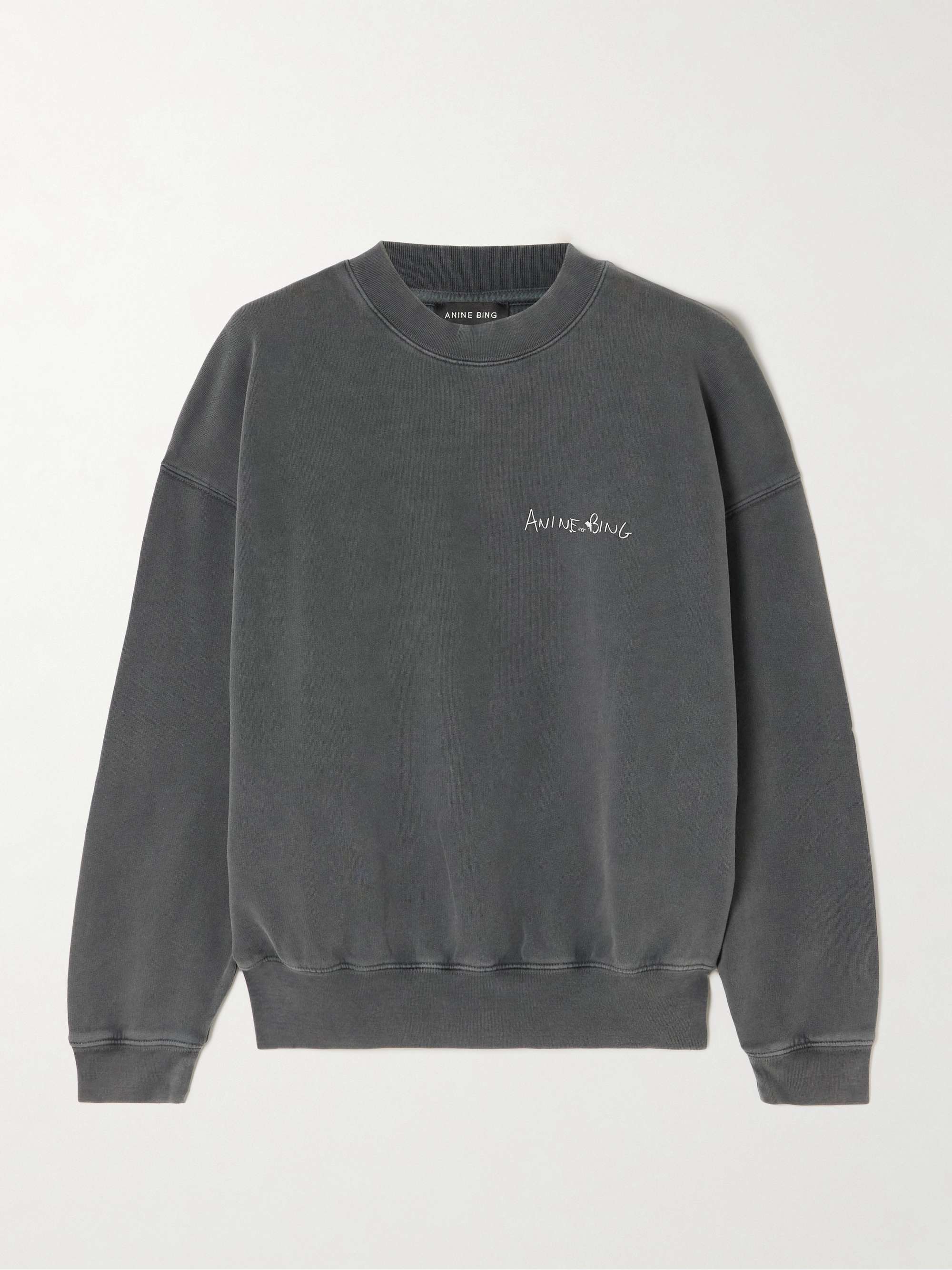 ANINE BING Jaci organic-cotton Sweatshirt | Red | FARFETCH CA