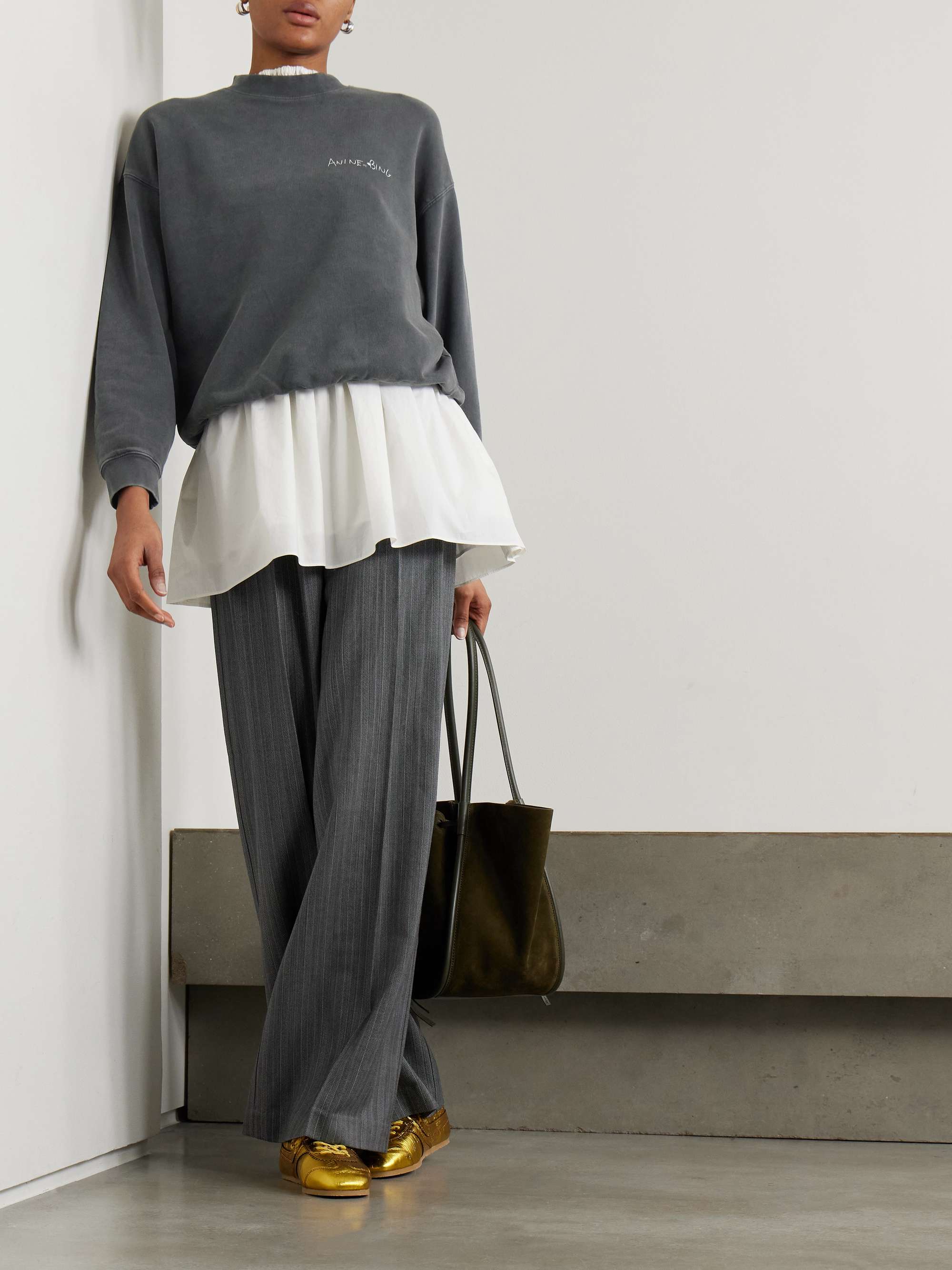 ANINE BING Jaci Sweatshirt Monogram - Ivory
