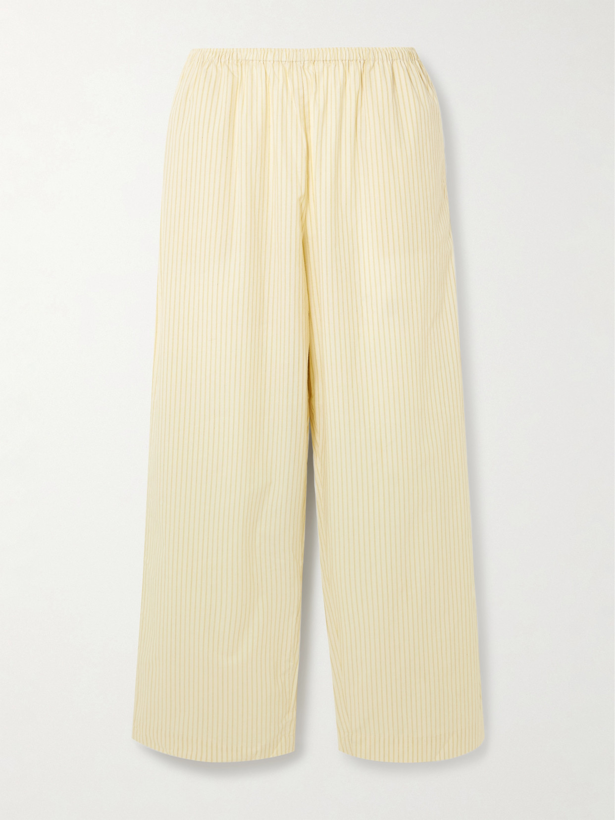 Deiji Studios Ease Striped Organic Cotton-poplin Pajama Pants In Yellow