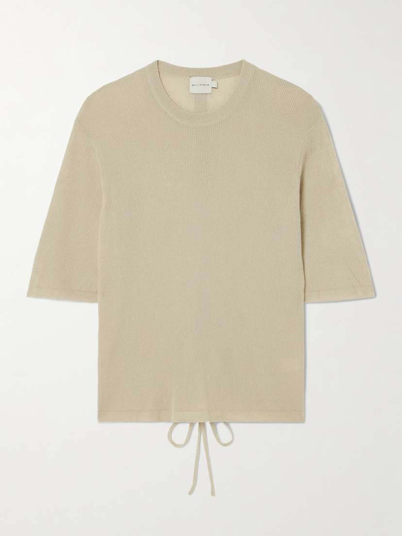 Deiji Studios Paneled Ribbed Tencel™ Lyocell-blend T-shirt
