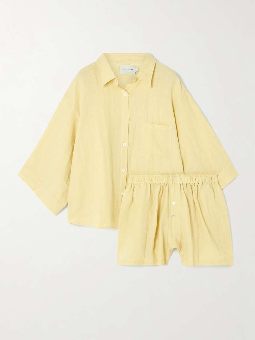 Deiji Studios The 03 Washed-linen Shirt And Shorts Set