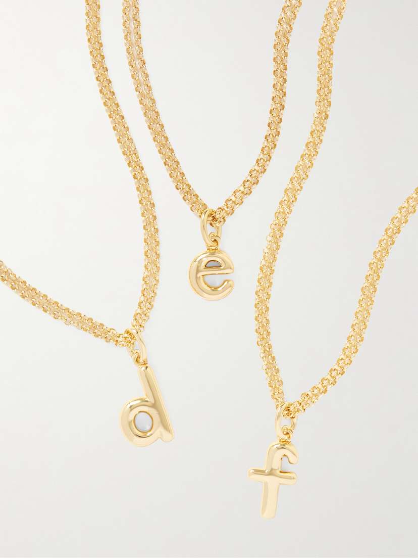 Roxanne Assoulin The Puffy Initial Gold-tone Necklace