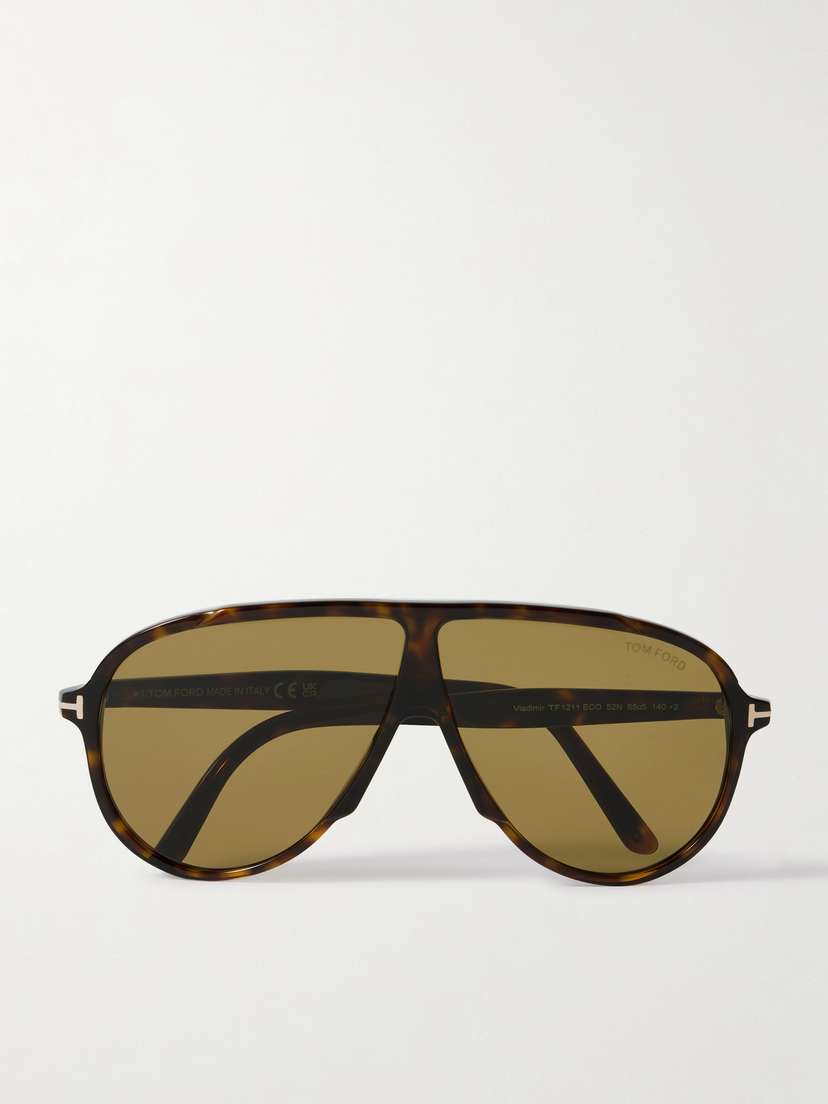 Tom Ford Aviator-style Tortoiseshell Acetate Sunglasses