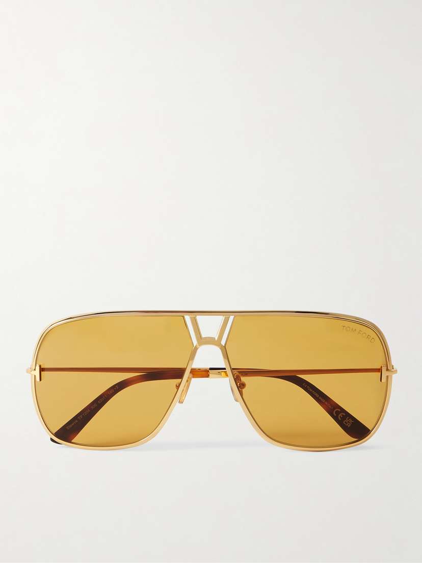 Tom Ford Stavros Aviator-style Gold-tone Sunglasses