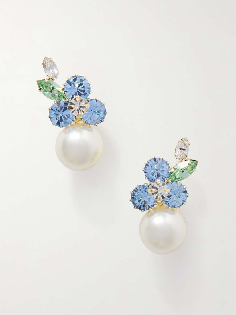 Jennifer Behr Vivi Gold-plated Faux Pearl And Crystal Earrings