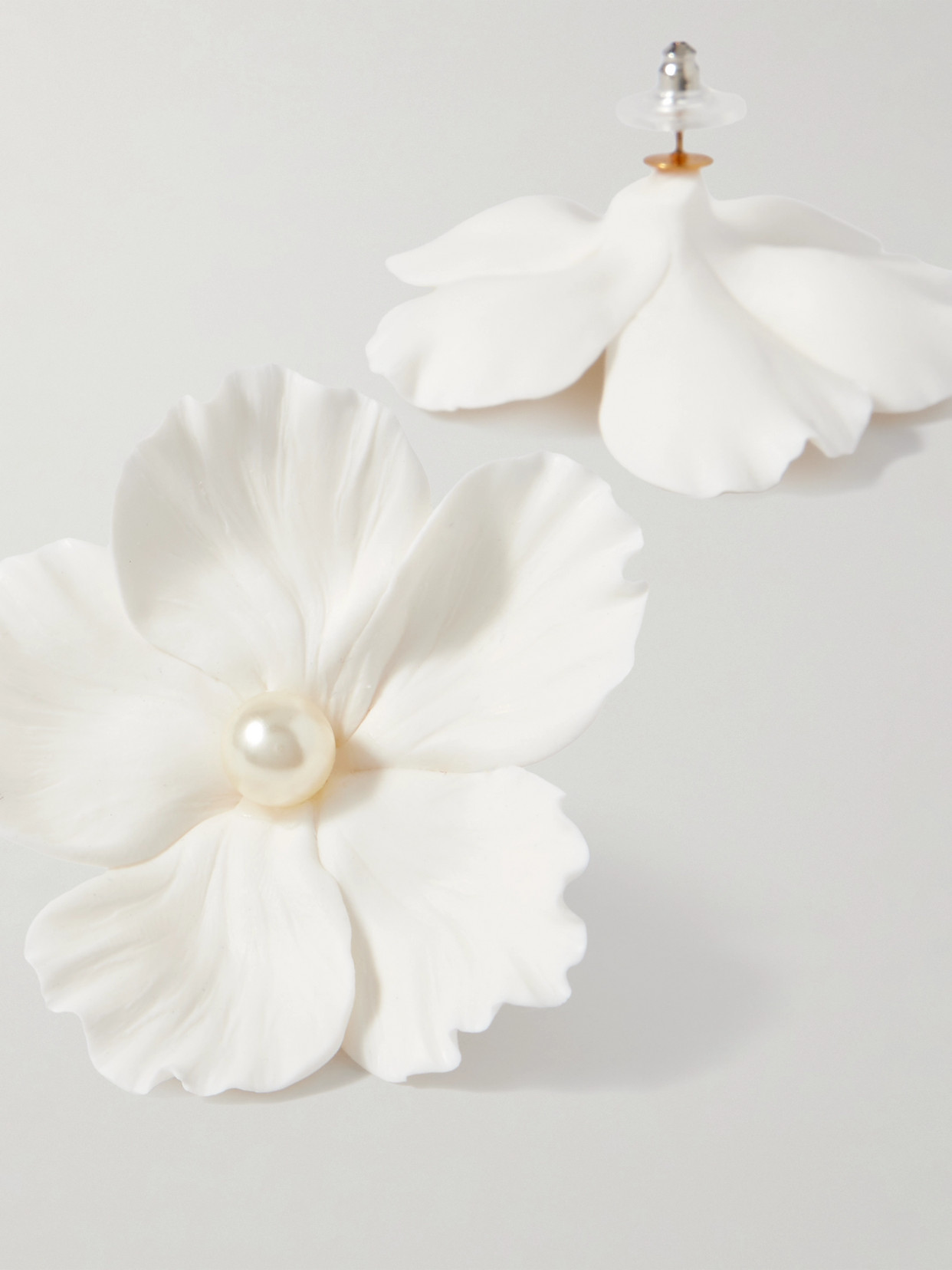 Jennifer Behr Verone Clay And Faux Pearl Earrings In White