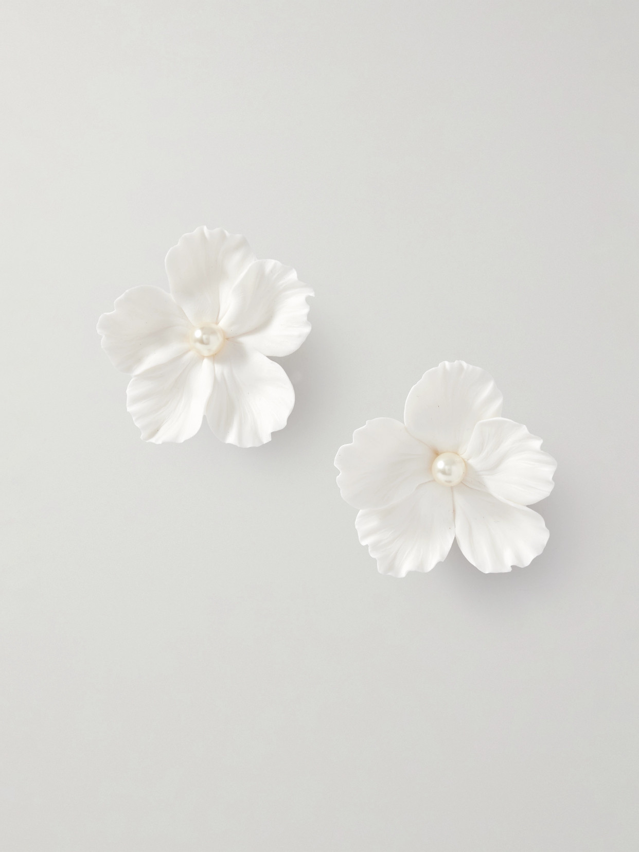Jennifer Behr Verone Clay And Faux Pearl Earrings In White