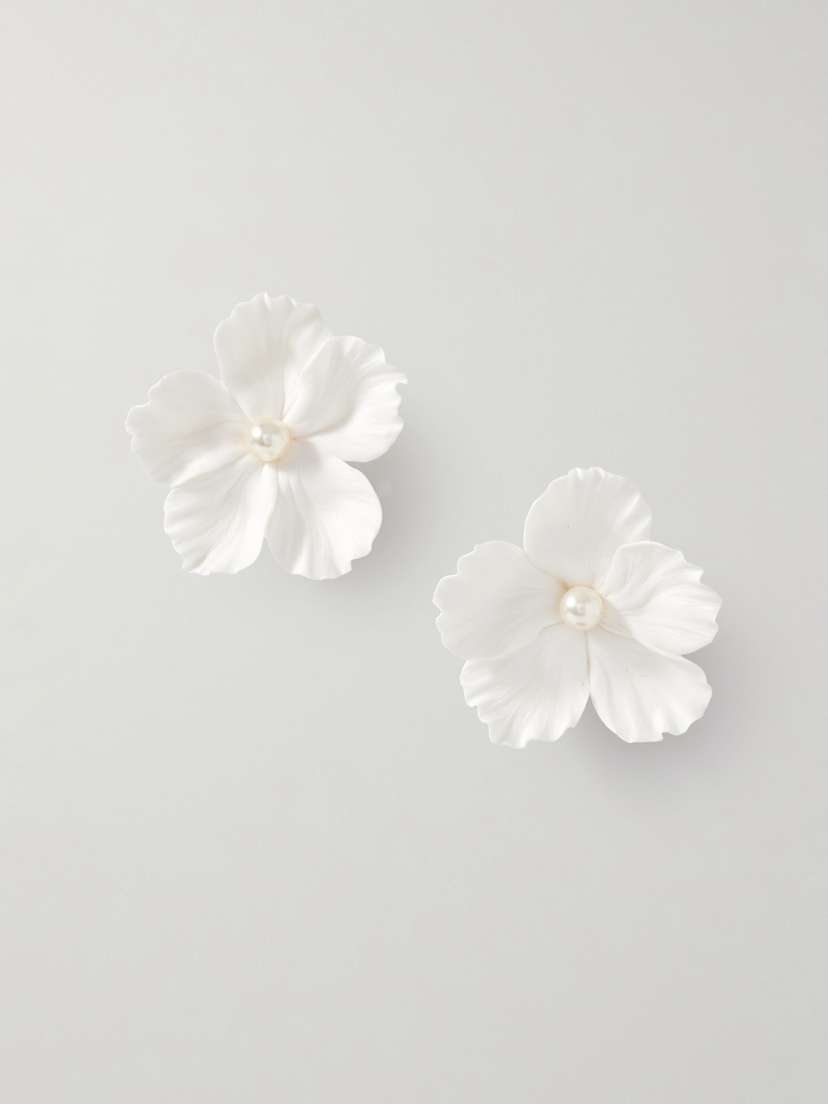 Jennifer Behr Verone Clay And Faux Pearl Earrings