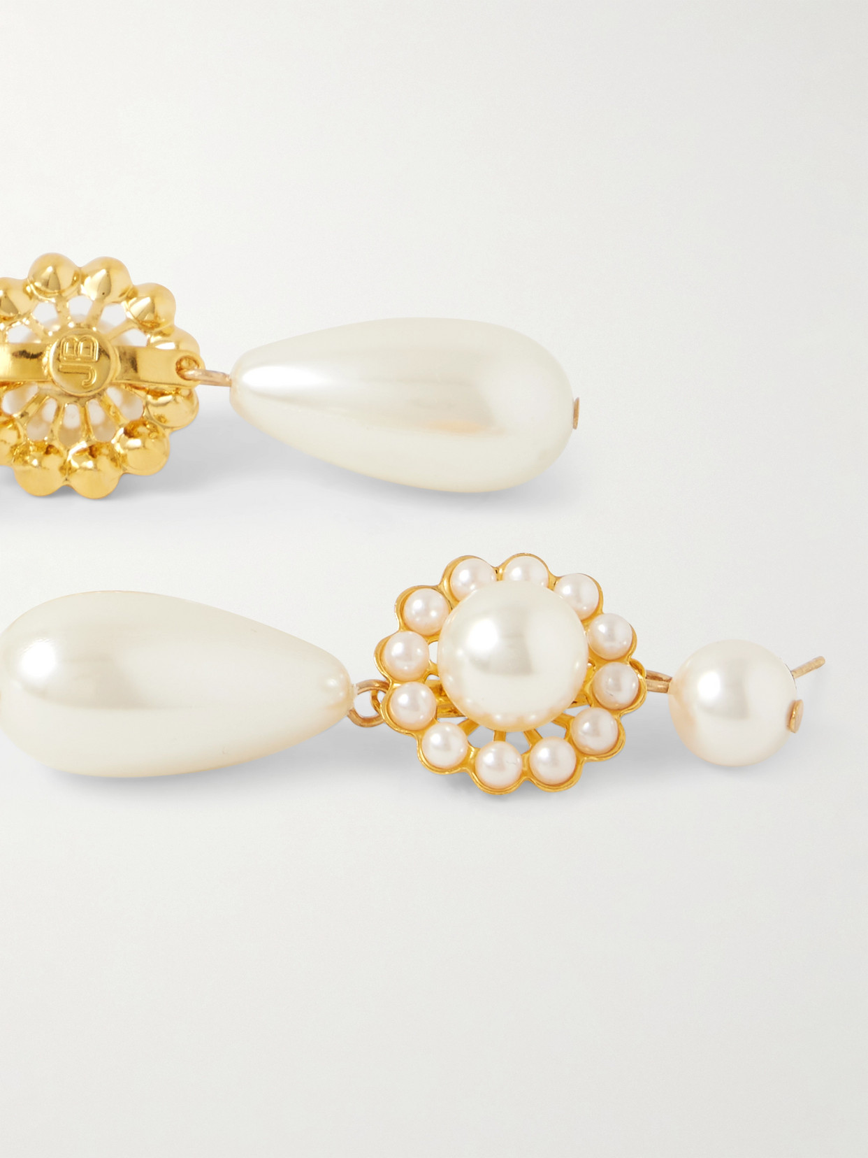 JENNIFER BEHR CARETTA GOLD-PLATED FAUX PEARL EARRINGS