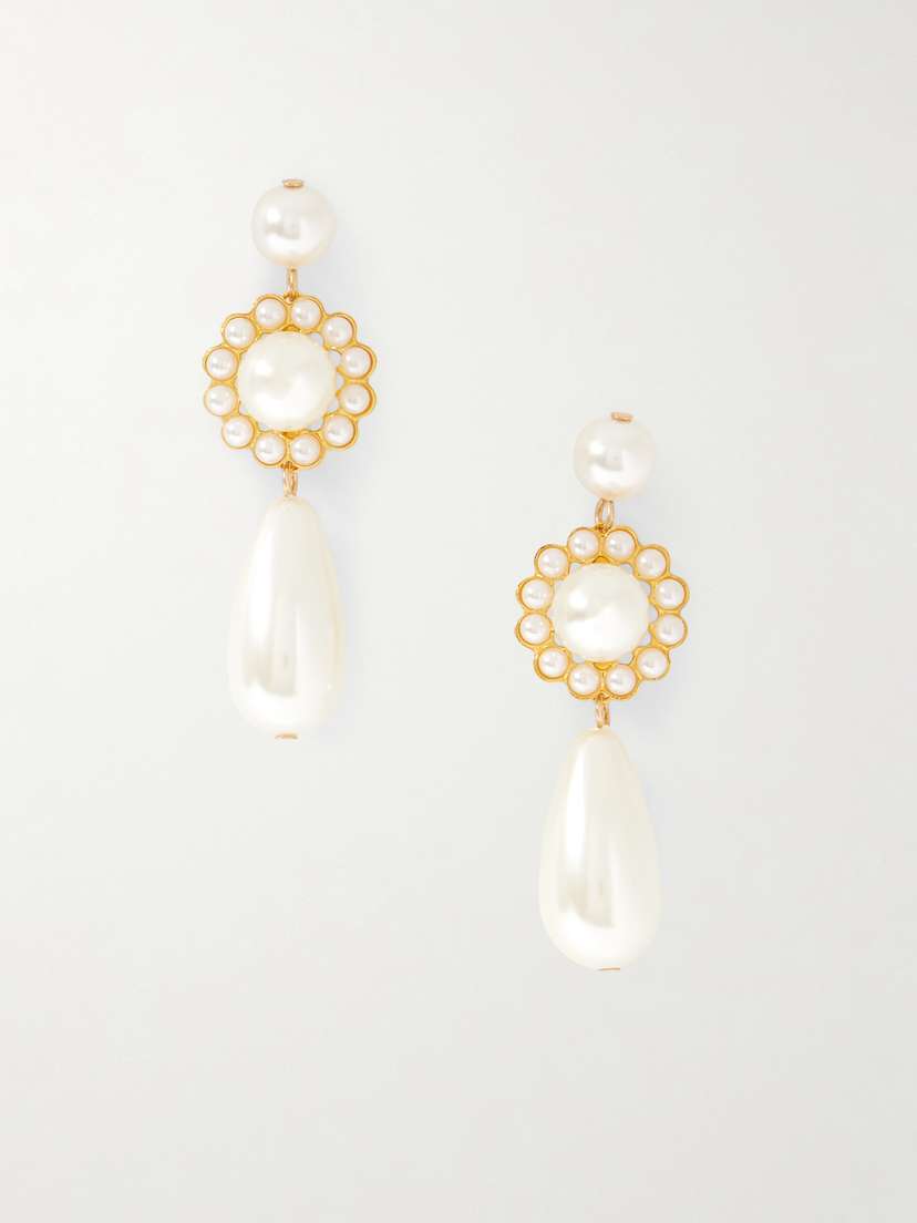 Jennifer Behr Caretta Gold-plated Faux Pearl Earrings