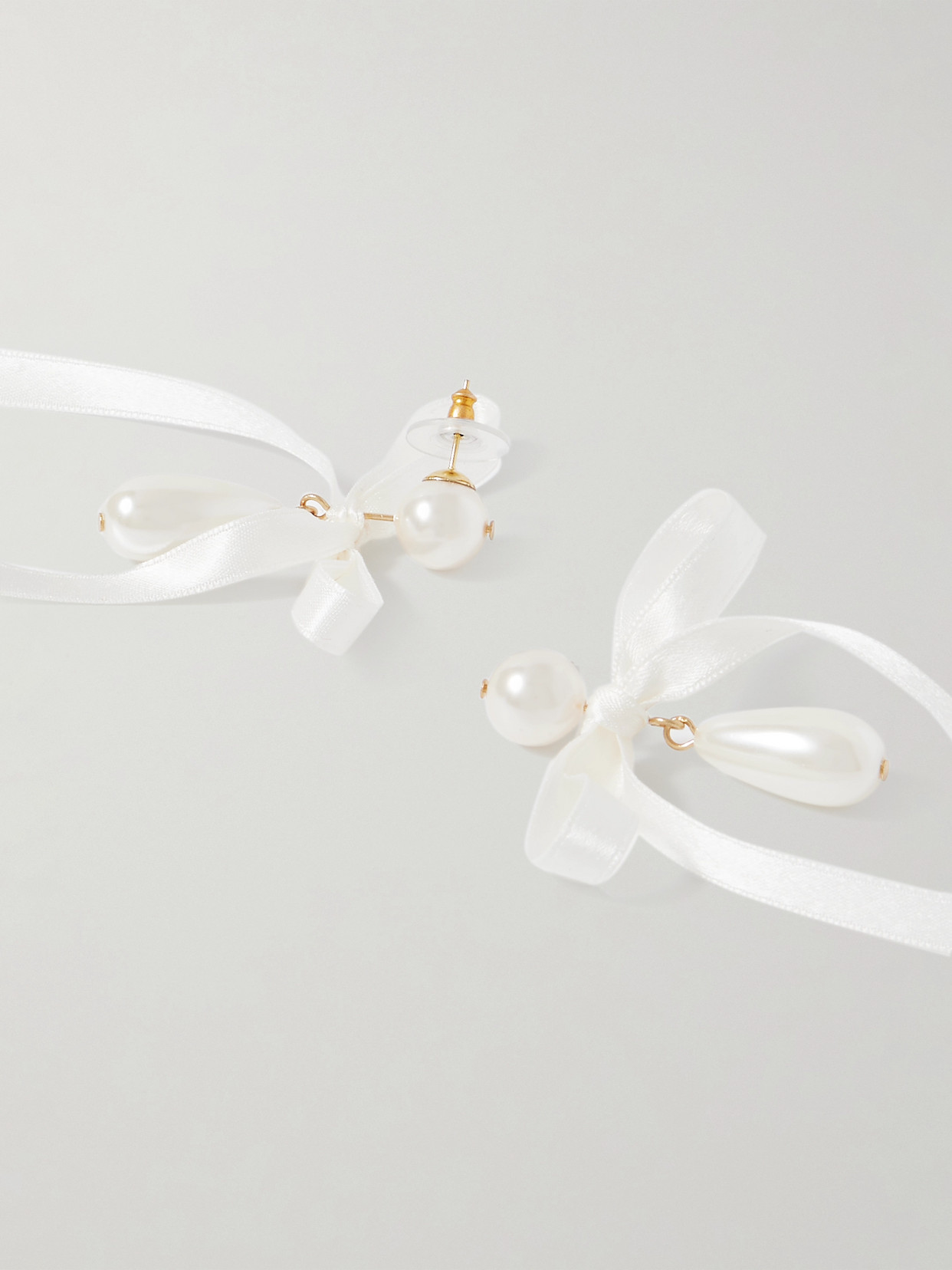 Jennifer Behr Sylvie Gold-plated, Faux Pearl And Silk Earrings In White