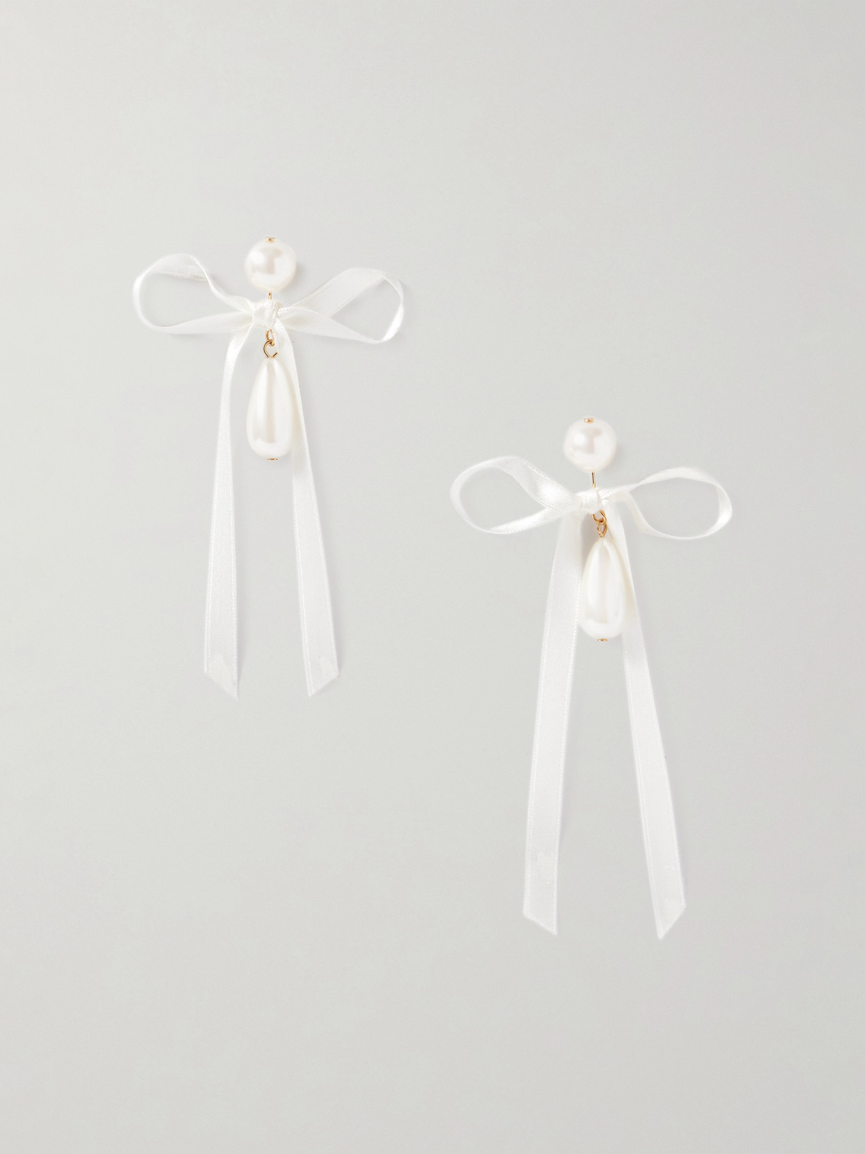 Jennifer Behr Sylvie Gold-plated, Faux Pearl And Silk Earrings In White