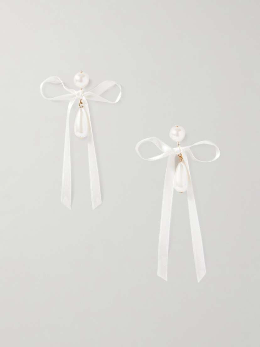 Jennifer Behr Sylvie Gold-plated, Faux Pearl And Silk Earrings