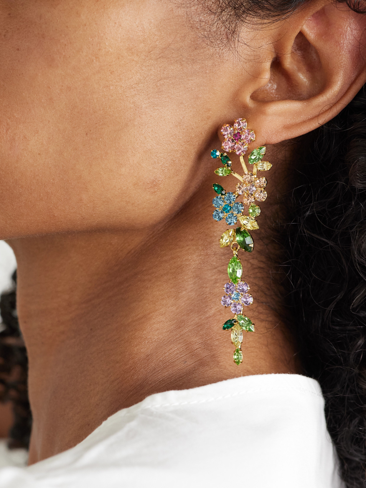 JENNIFER BEHR VERLEE GOLD-PLATED CRYSTAL EARRINGS