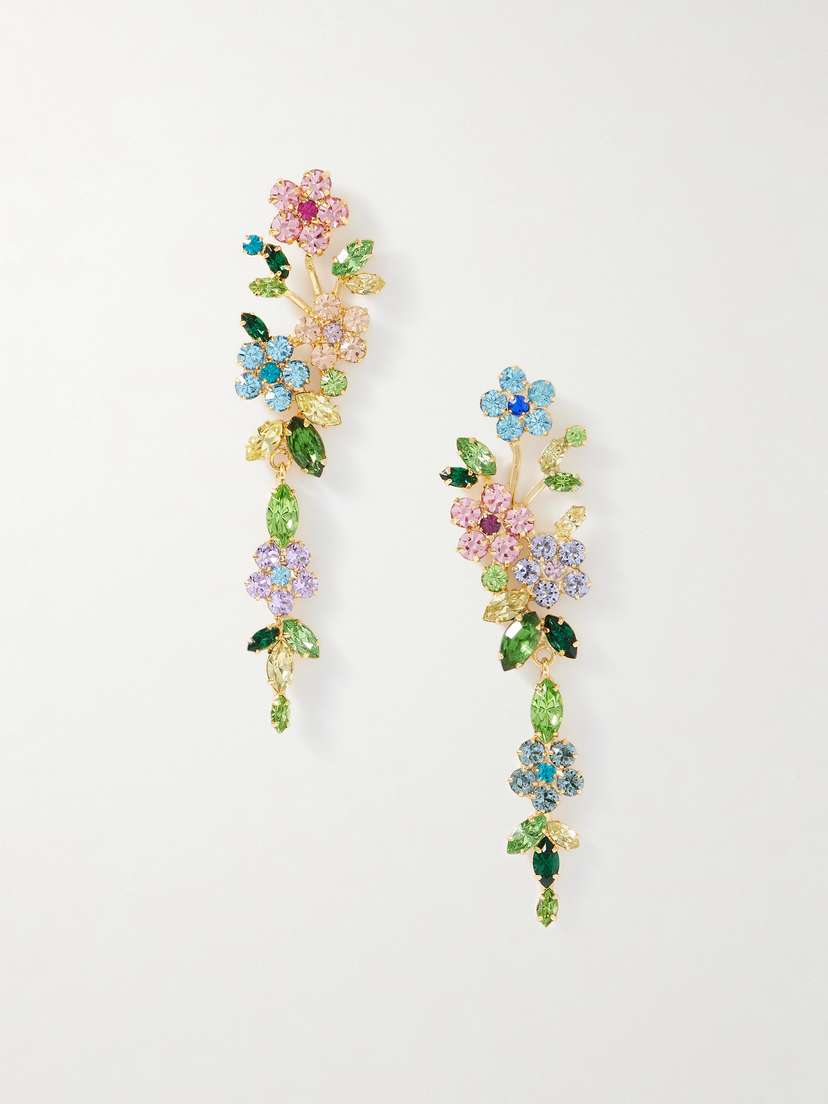 Jennifer Behr Verlee Gold-plated Crystal Earrings