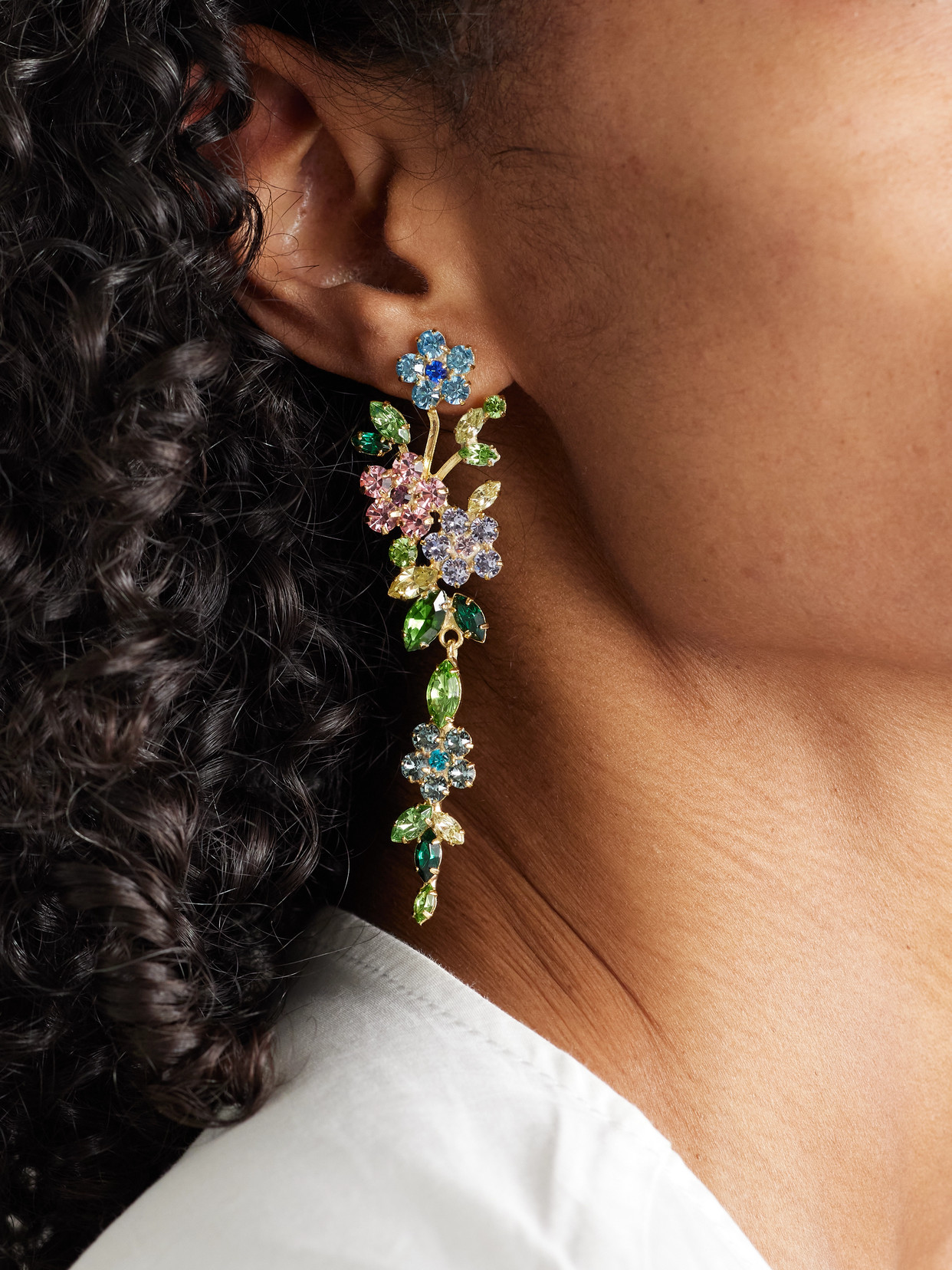 JENNIFER BEHR VERLEE GOLD-PLATED CRYSTAL EARRINGS