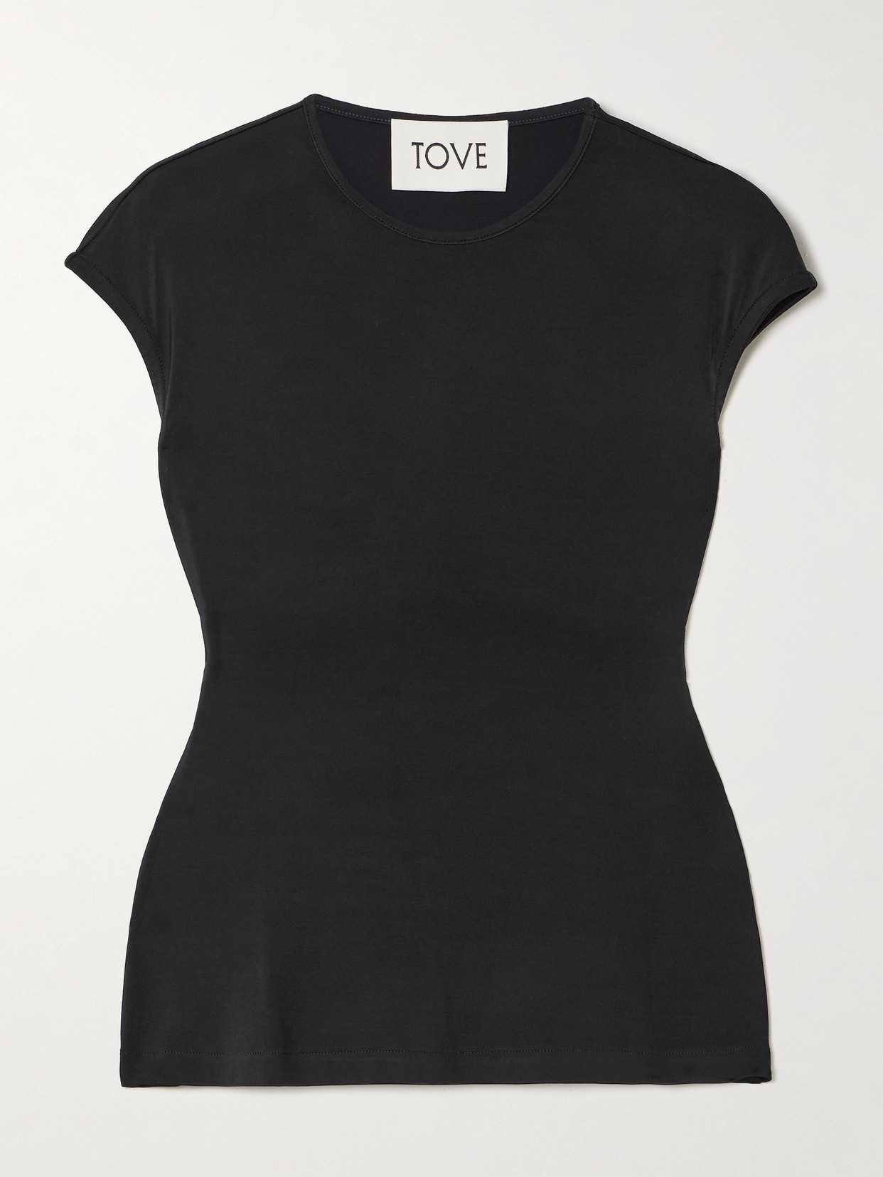 Shop Tove Deca Stretch-jersey Top In Black
