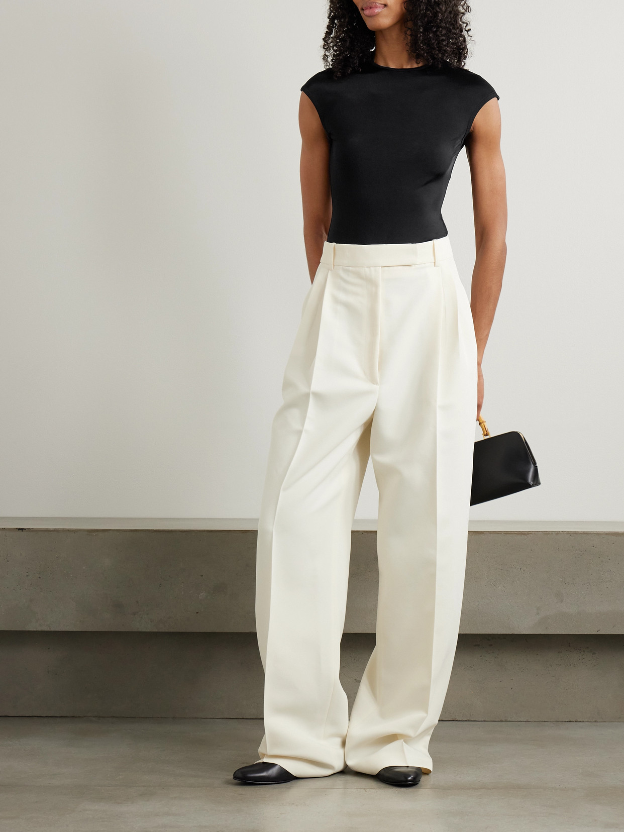Shop Tove Deca Stretch-jersey Top In Black