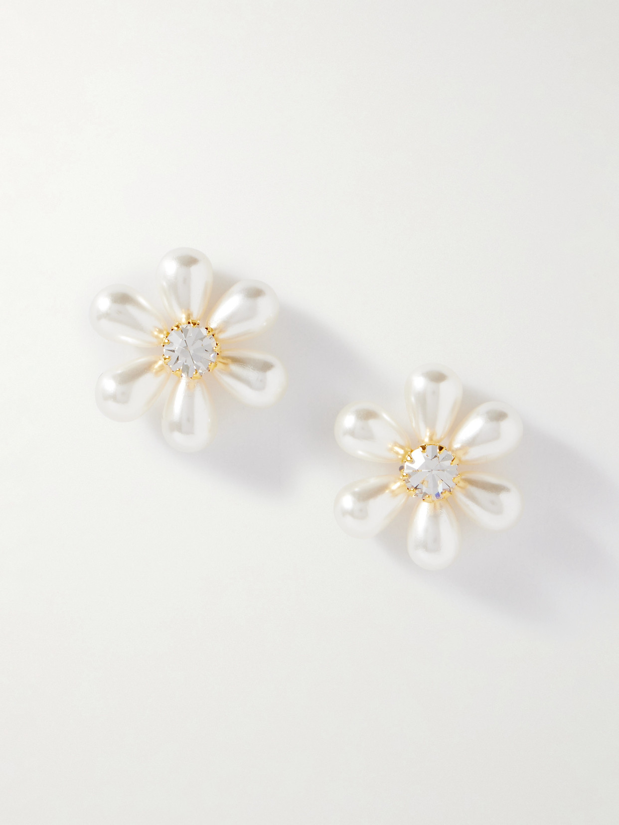 Jennifer Behr Laena Gold-plated, Faux Pearl And Crystal Earrings In White