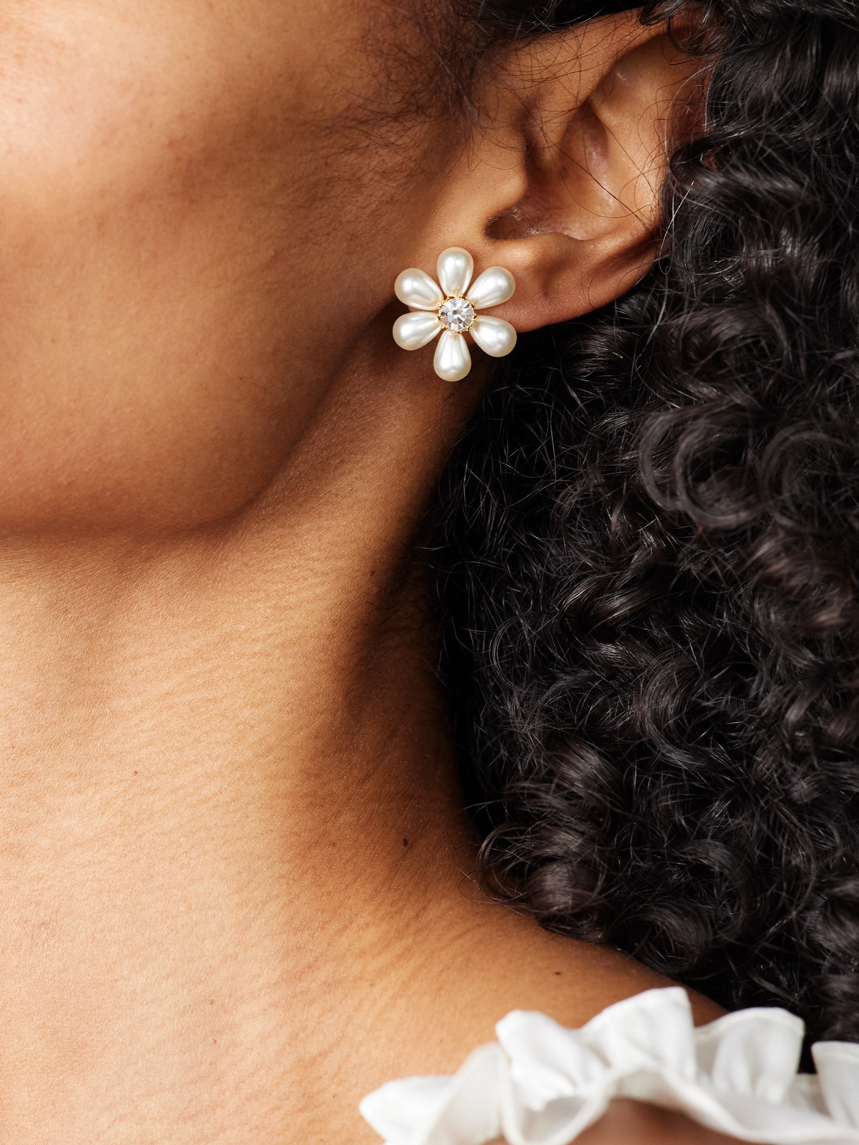 JENNIFER BEHR LAENA GOLD-PLATED, FAUX PEARL AND CRYSTAL EARRINGS