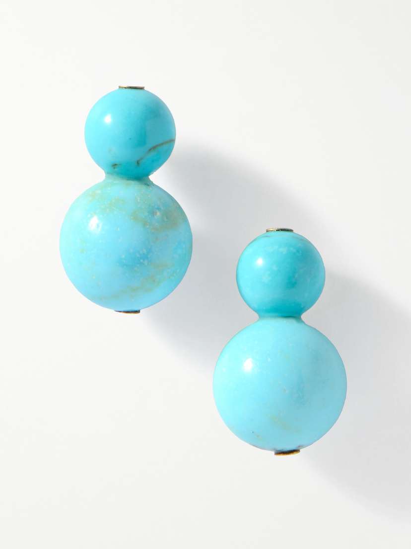 Jennifer Behr Cara Gold-tone Turquoise Earrings