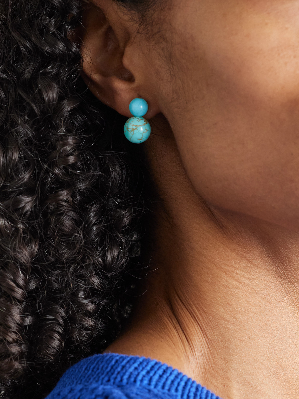 Jennifer Behr Cara Gold-tone Turquoise Earrings In Blue